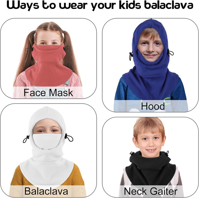 NON STOP Thickened Kids Ski Mask Winter Hat, Heavy Weight Kids Balaclava Face Mask Windproof Fleece Caps for Child, Teenagers - Image 5